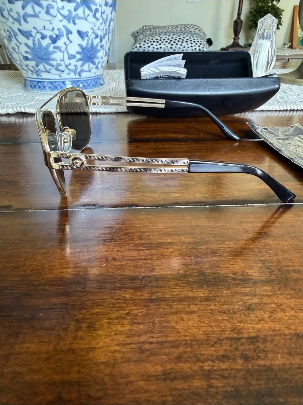 VERSACE Gold Aviator Sunglasses